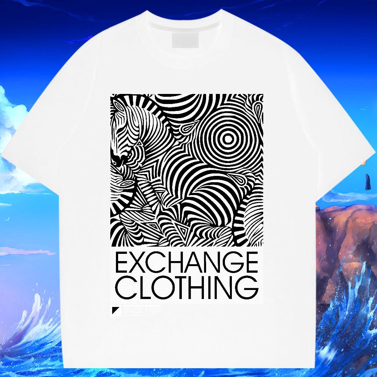 High Quality Mens Tshirts 230g Cotton Home Outdoor zebra DIY Logo Oversized O Neck Short Sleeves New Man T Shirts Top Tees