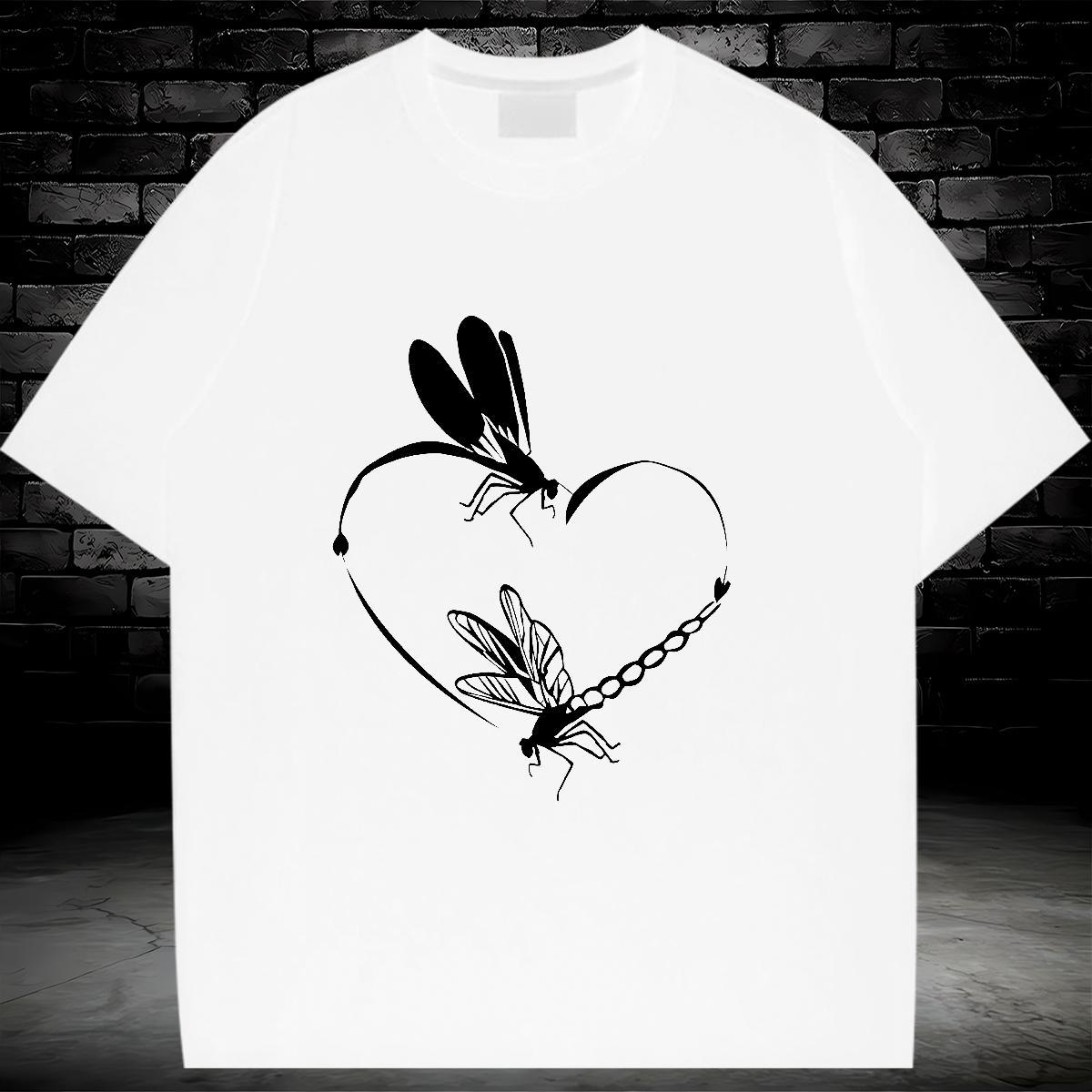 Wholesale Women T Shirts Comfortable Woman Tshirt DIY Anime Butterfly High Street Hip Hop 230g Pure Cotton 2024 DIY Clothings