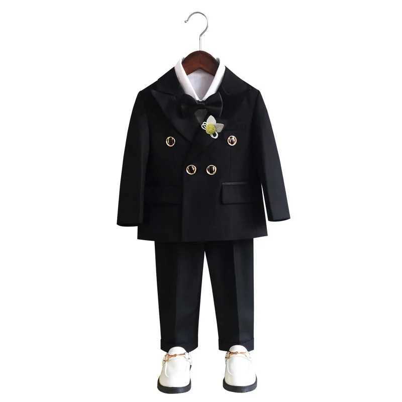 Suits Baby Boys Suit Boys Wedding Dress Children Blazer Jacket Pants Tie 3Pcs Photograph Suit Child Kids1 Year Birthday Party Costume