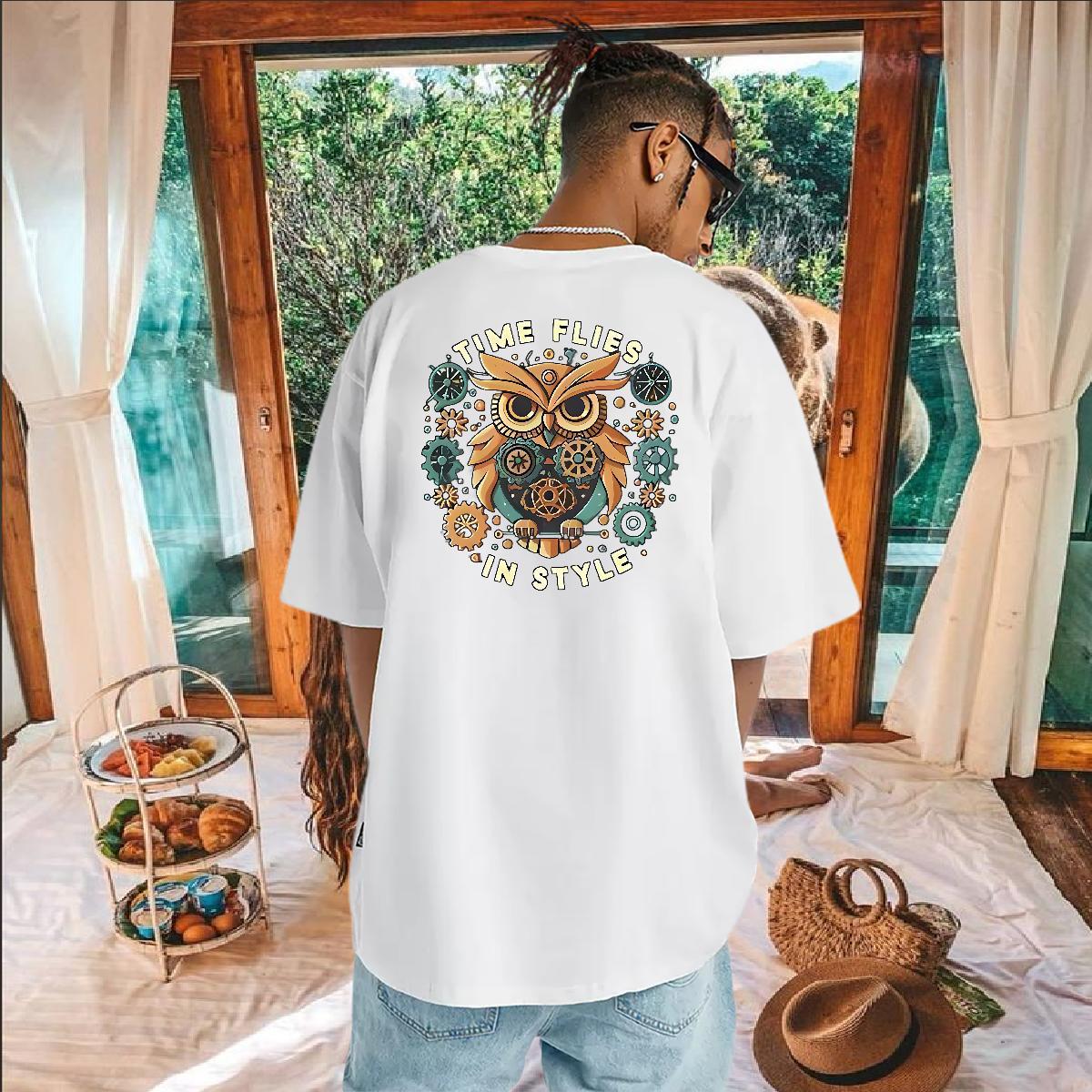 2024 Designer Man T Shirts 230g 100% Cotton eagle Street Casual Tops Shirt Breathable Unisex Tshirts White Plus Size