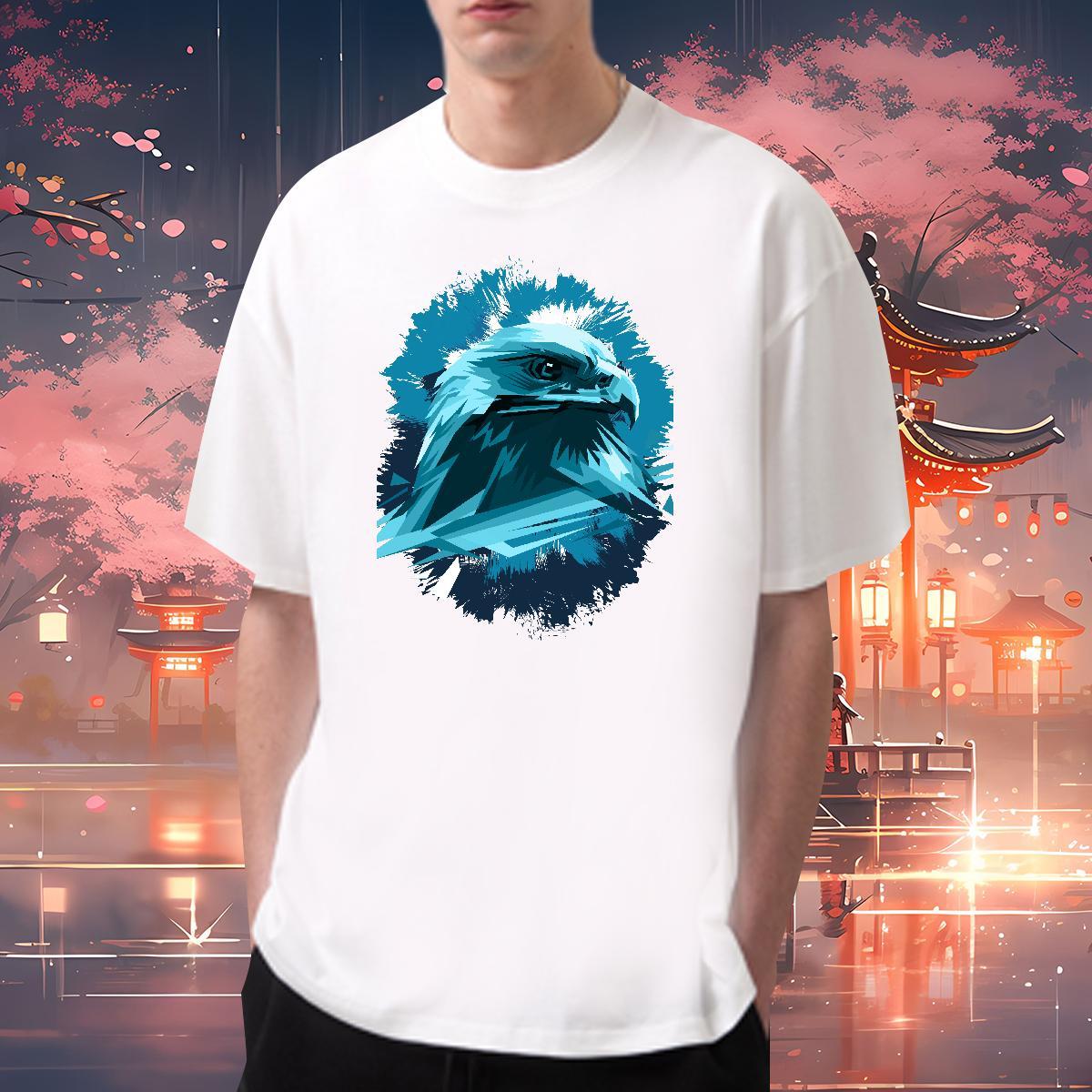 Fashion Designer T shirt 230g Cotton eagle Street wear Hip Hop Wear Breathable Unisex Men Tshirts DIY Printed