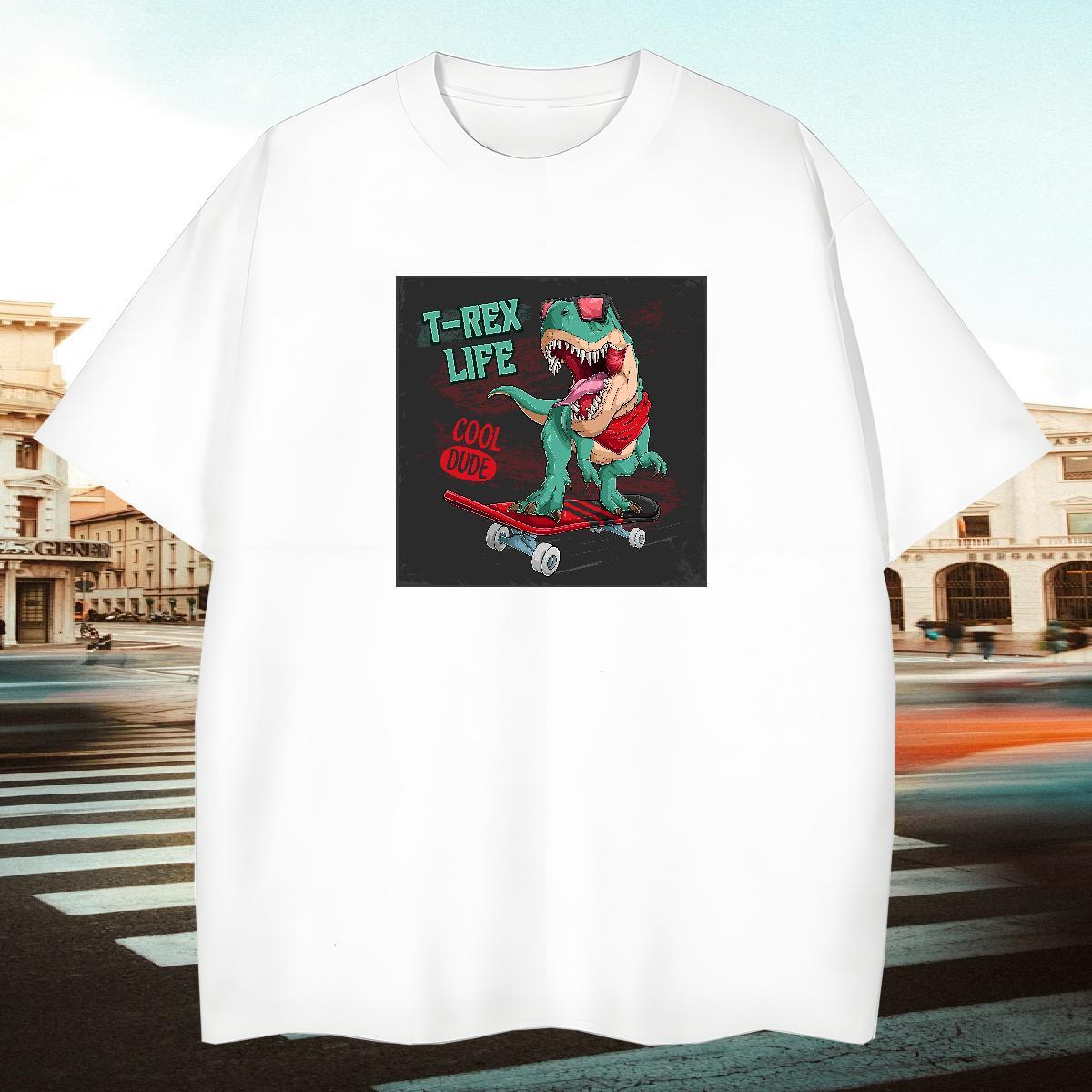 Wholesale Tshirt for Man Woman 100% Cotton 230g Beach dinosaur DIY Breathable 2024 DIY T-Shirts for Men Tee Shirt