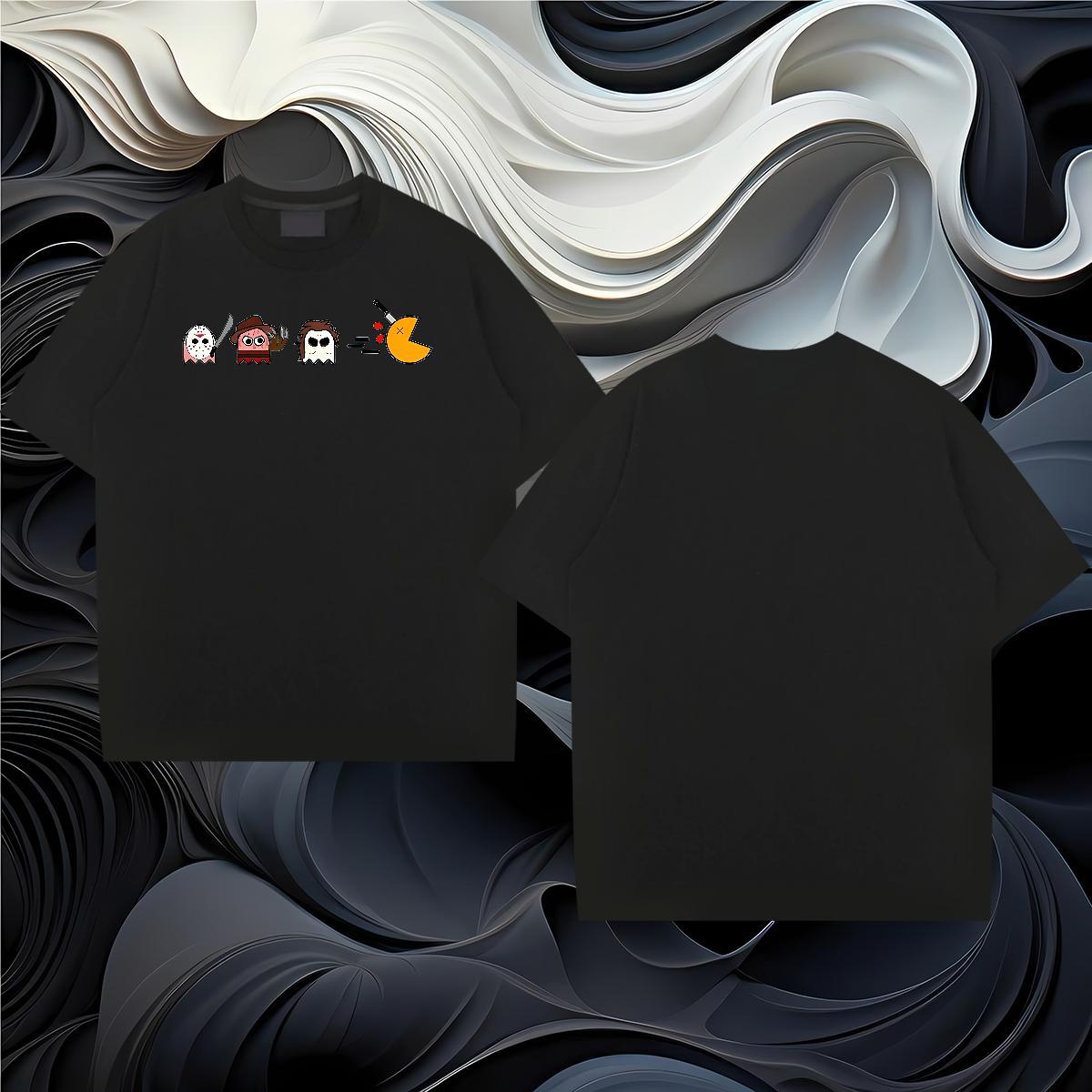 Fashion Mens T Shirts 230g 100% Cotton halloween Outdoor Wear O Neck Short Sleeves Loose Men Tshirts DIY Printed