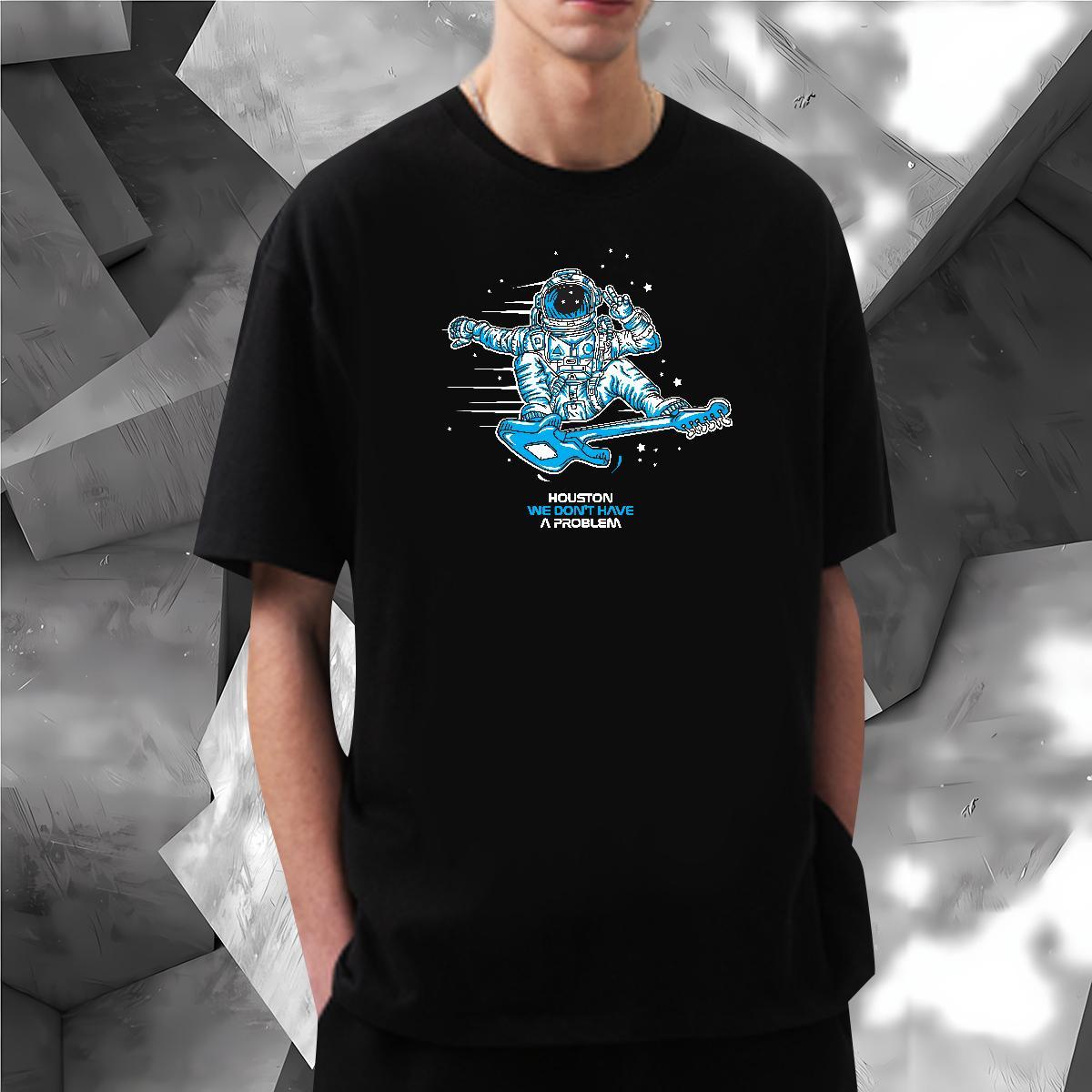 Mens T Shirts 100% Cotton 230g cosmonaut Casual Beach Breathable Crew Neck Anime Print Tshirts Custom Cool Clothings