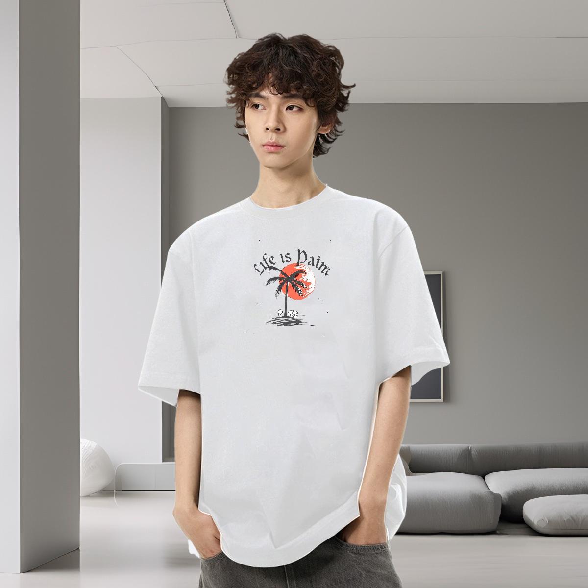 Stylist T shirt skull Tops Tees 230g Cotton Casual Soft Plus Size Custom Breathable Crew Neck Men Tops Tees