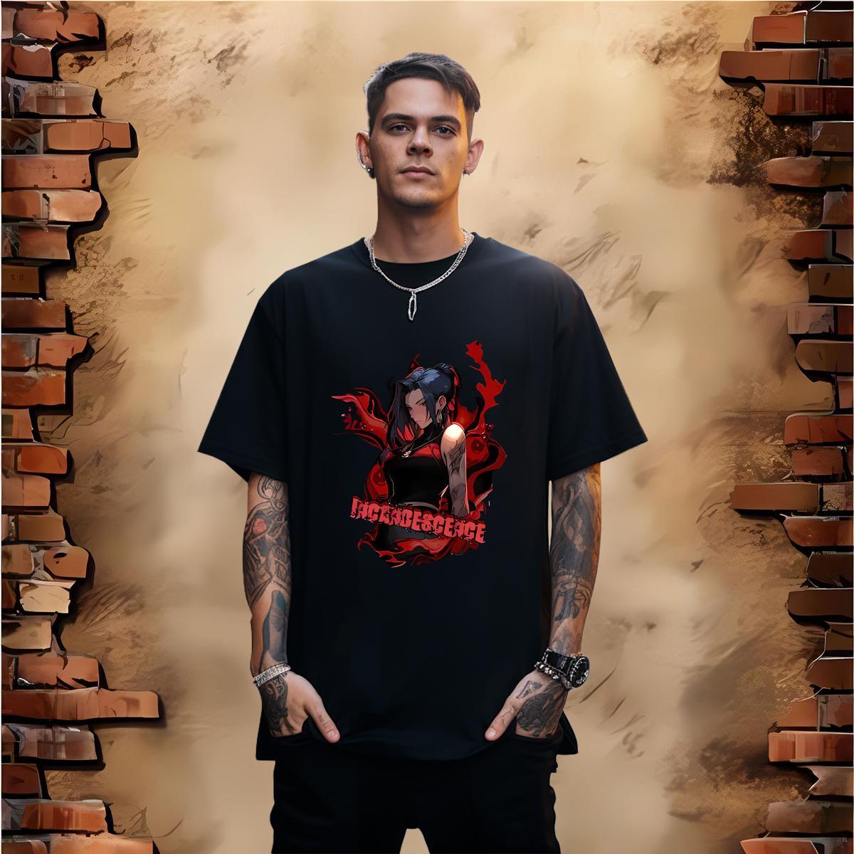 T Shirt For Man 230g Pure Cotton Anime characters Beach Breathable Soft DIY Men Tops Tees New Brand Tshirts