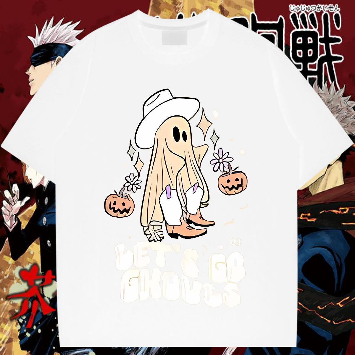 Fashion Design T Shirts Men 230g Pure Cotton halloween Outdoor Tees Crew Neck Breathable Comfortable Couples T Shirts Plus Size Custom