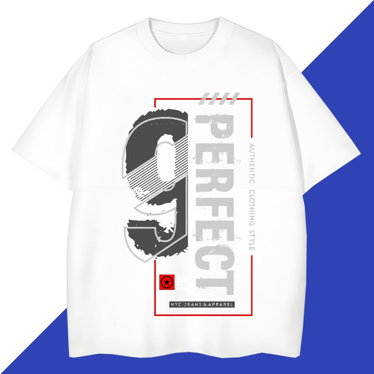 Comfortable Men Clothes T-Shirt 230g Cotton Spring Summer letter DIY Breathable Crew Neck Classic Mens T Shirts Tees Shirts