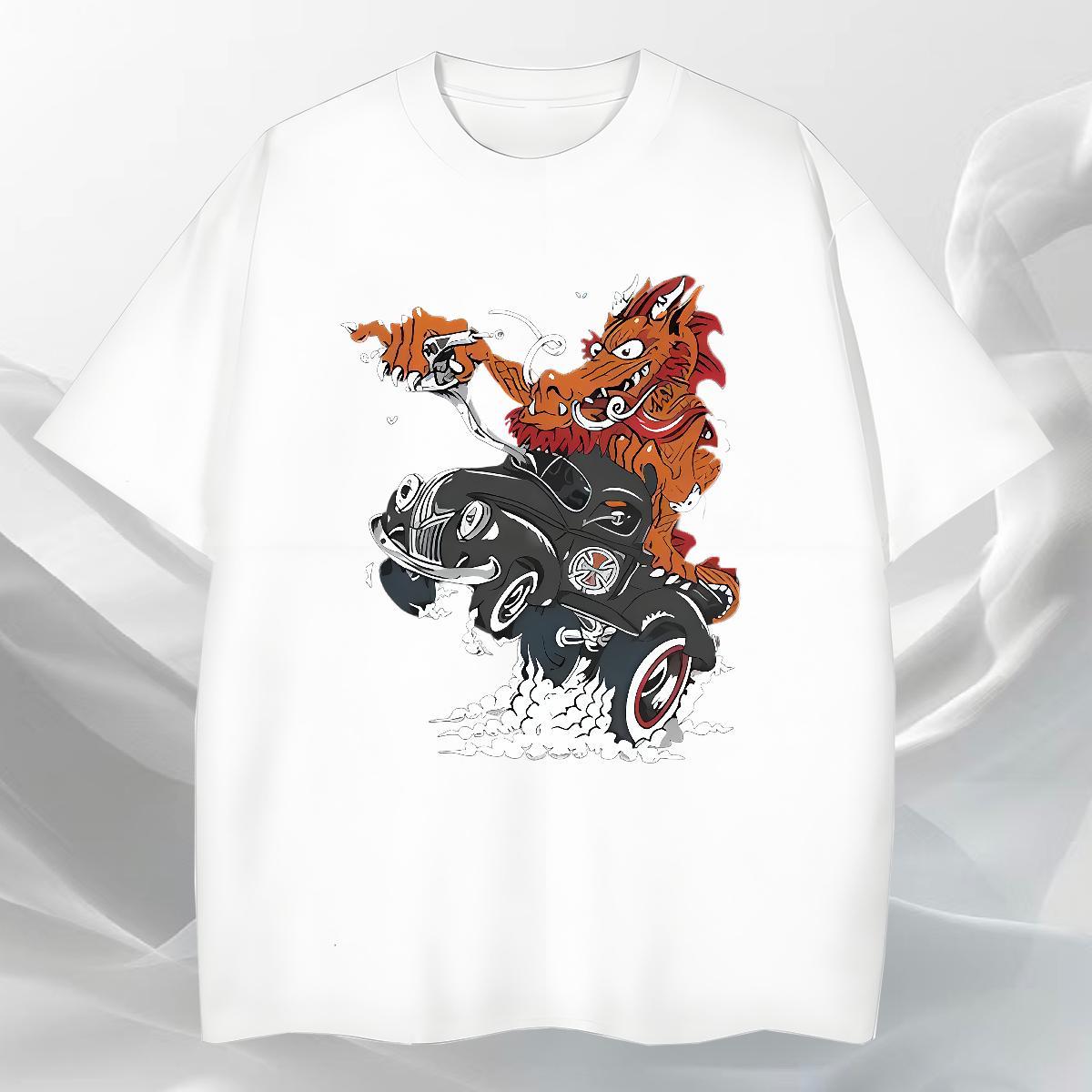 Wholesale Men Tshirts 230g Pure Cotton Hip Hop Street Custom Cartoon O Neck Short Sleeves Classic Men T Shirts Wear