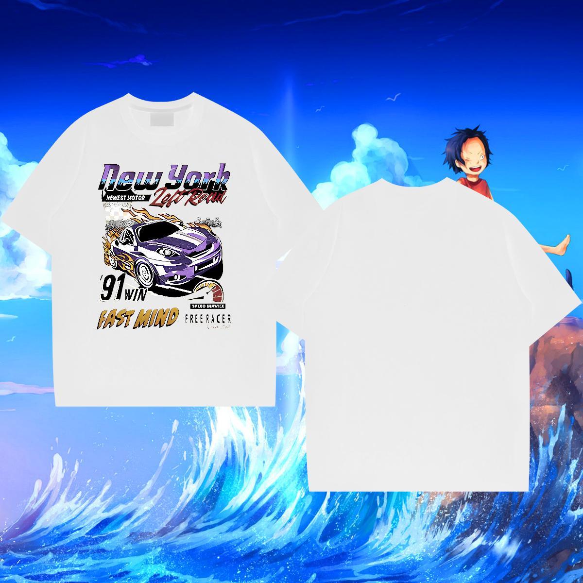 Cool Design Men Tops Tees 100% Cotton 230g Sport car Asian Size Breathable Short Sleeve DIY Man T Shirts Clothings