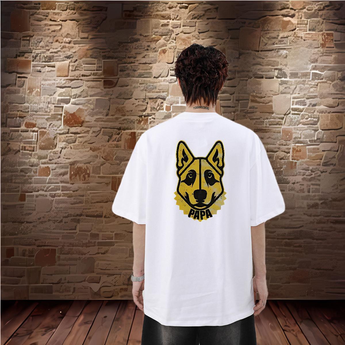 Customized T-Shirts 230g 100% Cotton dog Casual Clothings O Neck Short Sleeves Popular Tshirts Graphic