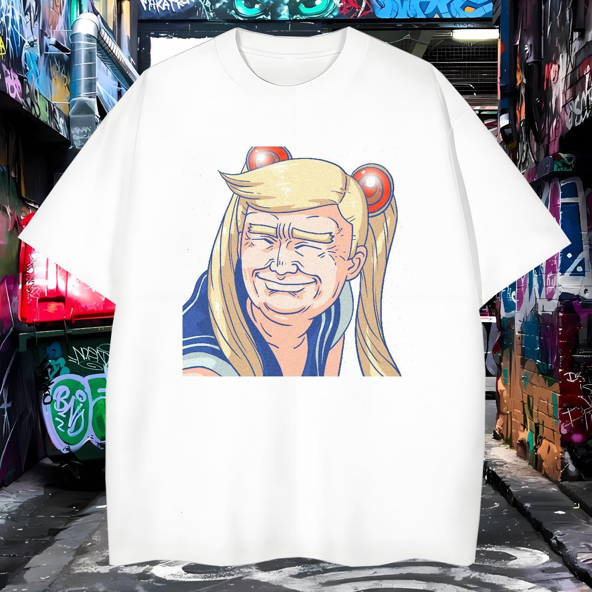 Man T Shirts 100% Cotton 230g portrait Hip Hop Street Breathable Short Sleeve Cartoon Print Men Tees 2024 Designer Comfortable Clothings