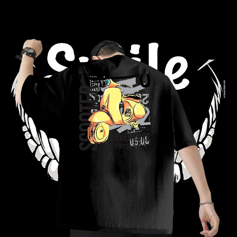 Fashion Design T-Shirts for Men 230g Pure Cotton bird Hip Hop Street Wear Crew Neck Breathable Brand Men Tshirts Skull