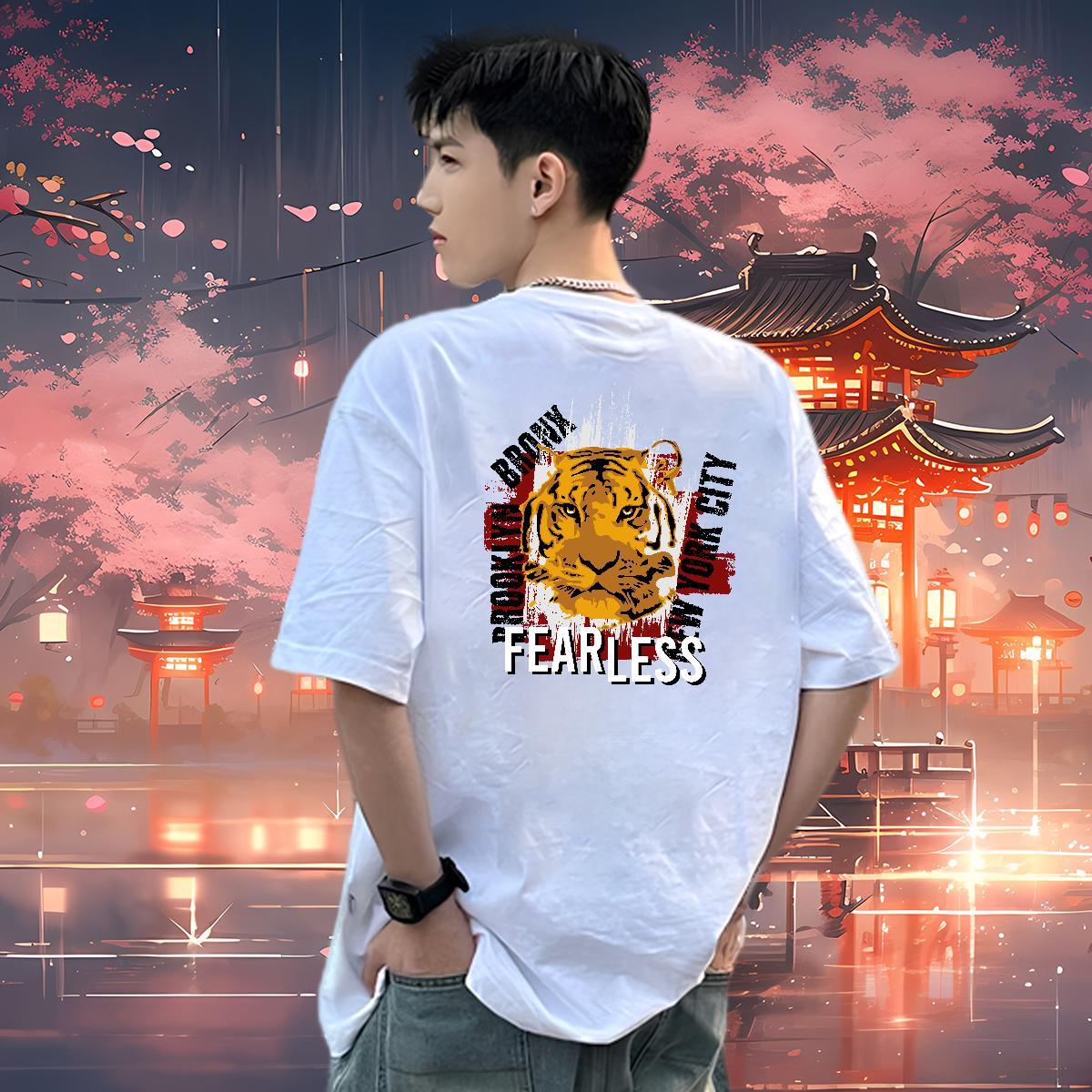 Fashion Design Men T Shirts 230g Pure Cotton Hip Hop Tshirts Short Sleeve O-Neck Designer Men Tops Tees DIY Logo Oversized