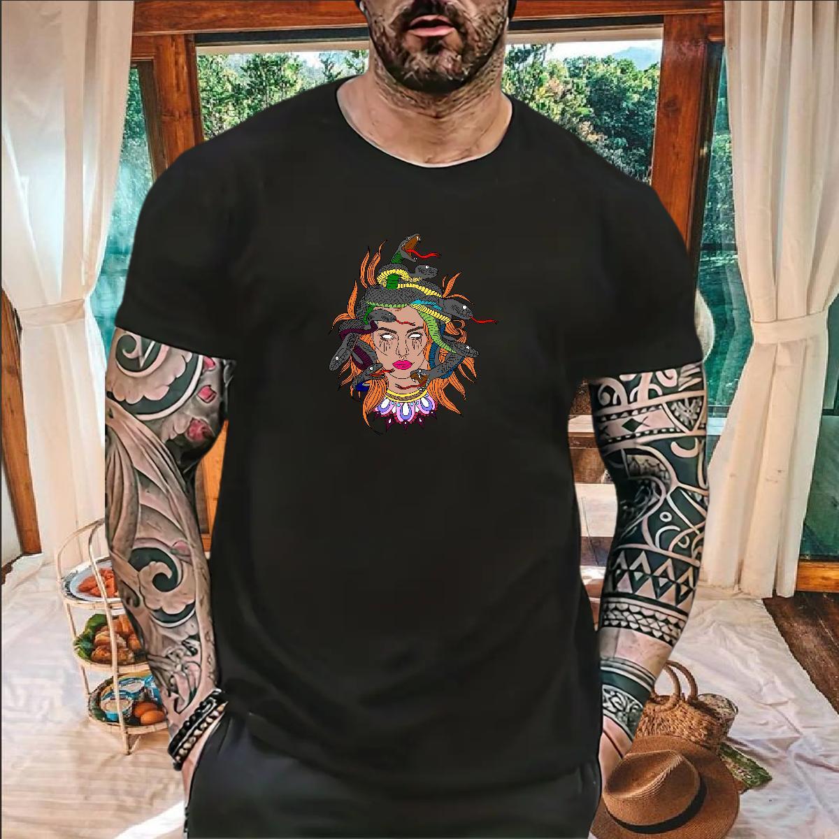 Fashion Design Man T Shirts 230g Cotton snake Home Outdoor Clothes Crew Neck Designer Men Tops Tees Anime