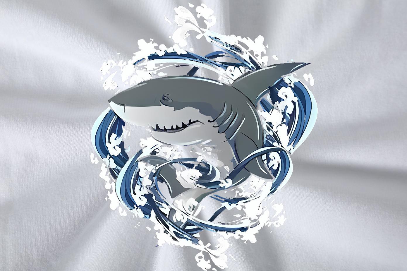 Classic Mens Tshirts 230g Cotton Street shark Custom Anime Short Sleeve O-Neck Brand T-Shirts for Men Clothes