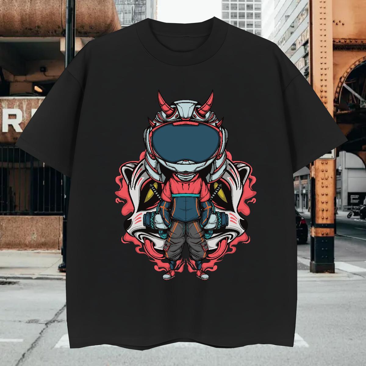 T-Shirts for Men 230g 100% Cotton cosmonaut Street Casual Short Sleeve O-Neck Custom Printed Couples T Shirts Free Shipping High Quality Clothings