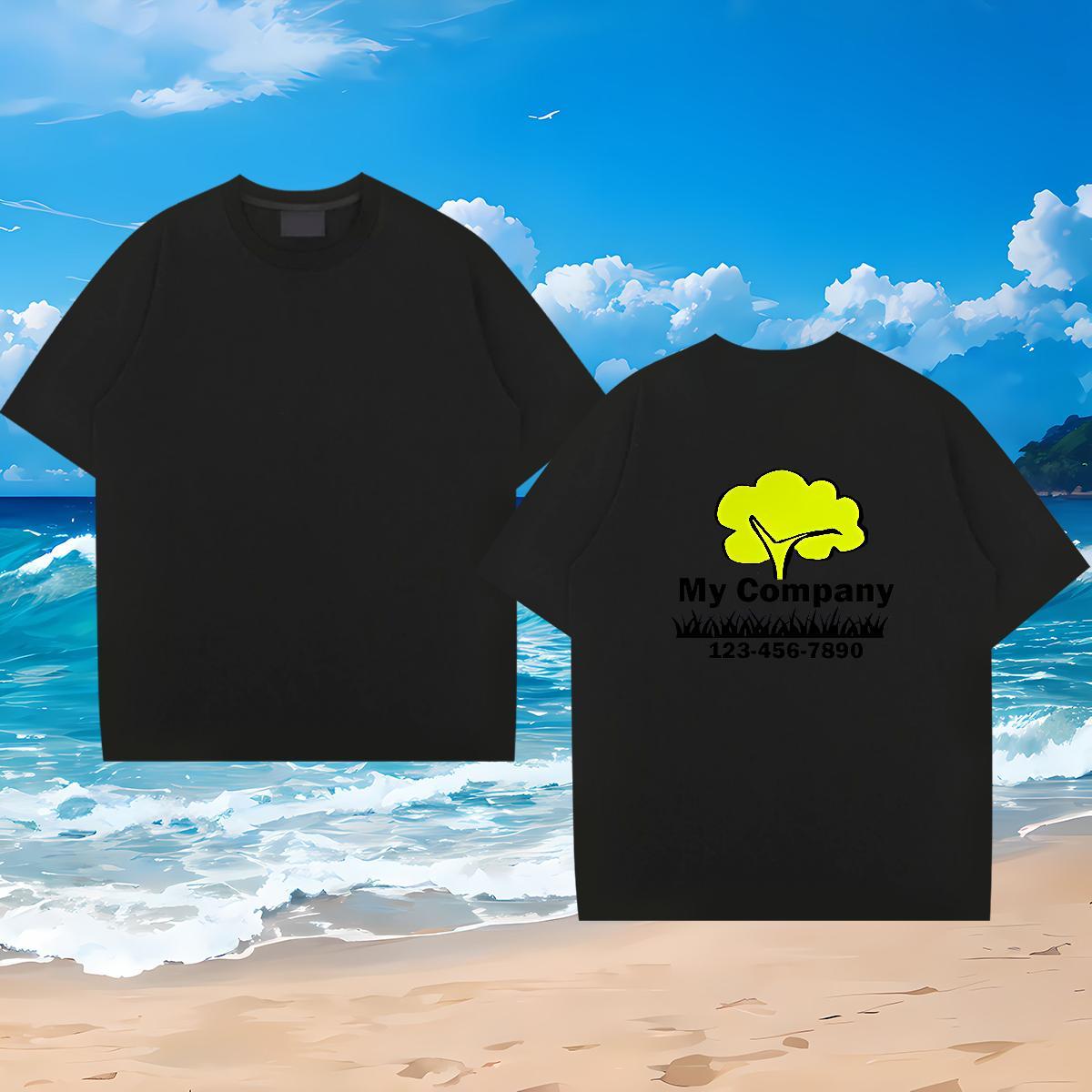 2024 New Man T Shirts 230g 100% Cotton tree Beach Tees Shirts Breathable Crew Neck Comfortable Tshirt for Man Woman Anime