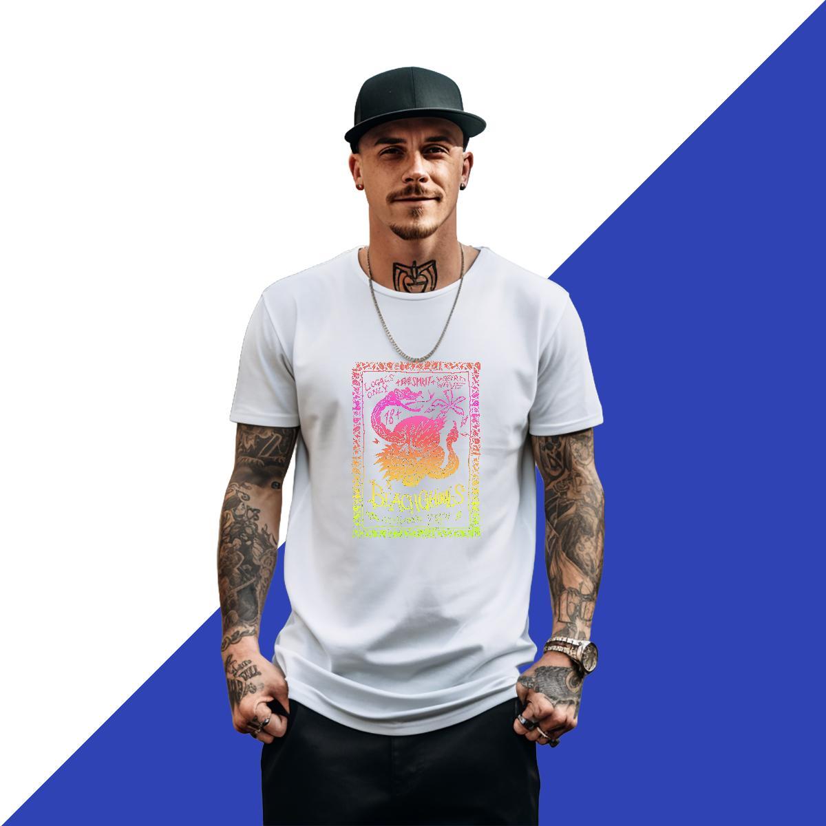 Fashion Design T Shirts Men 100% Cotton 230g snake Outdoor Tops Pure Cotton Unisex Men Tees Customized
