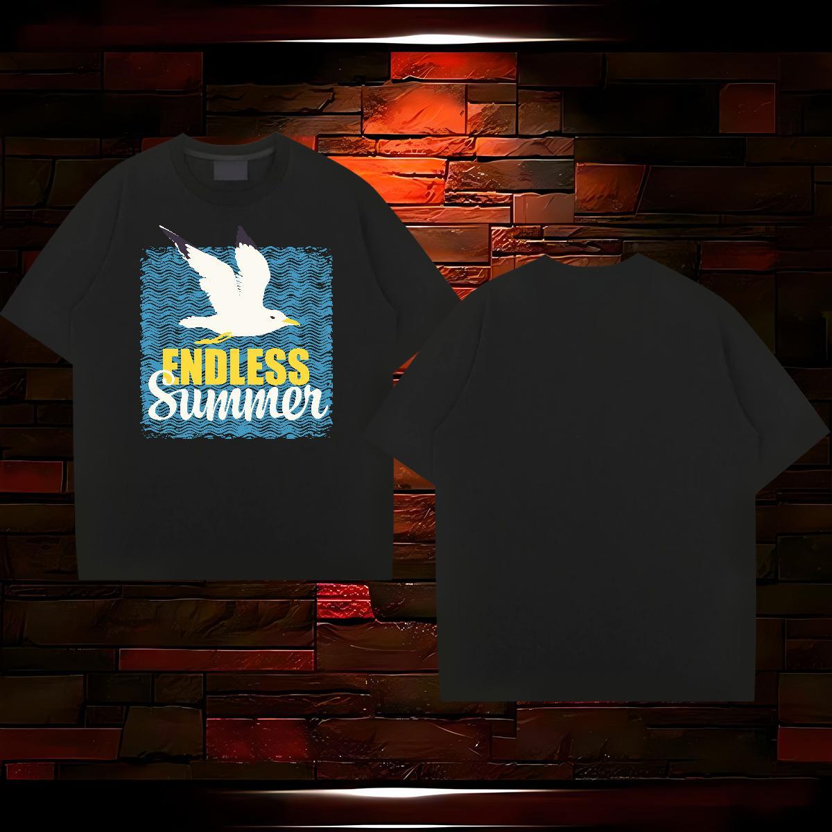 Fashion Designer T-Shirts for Men 230g Pure Cotton bird Casual Beach Wear Crew Neck Breathable Soft Tshirt for Man Woman DIY Printed