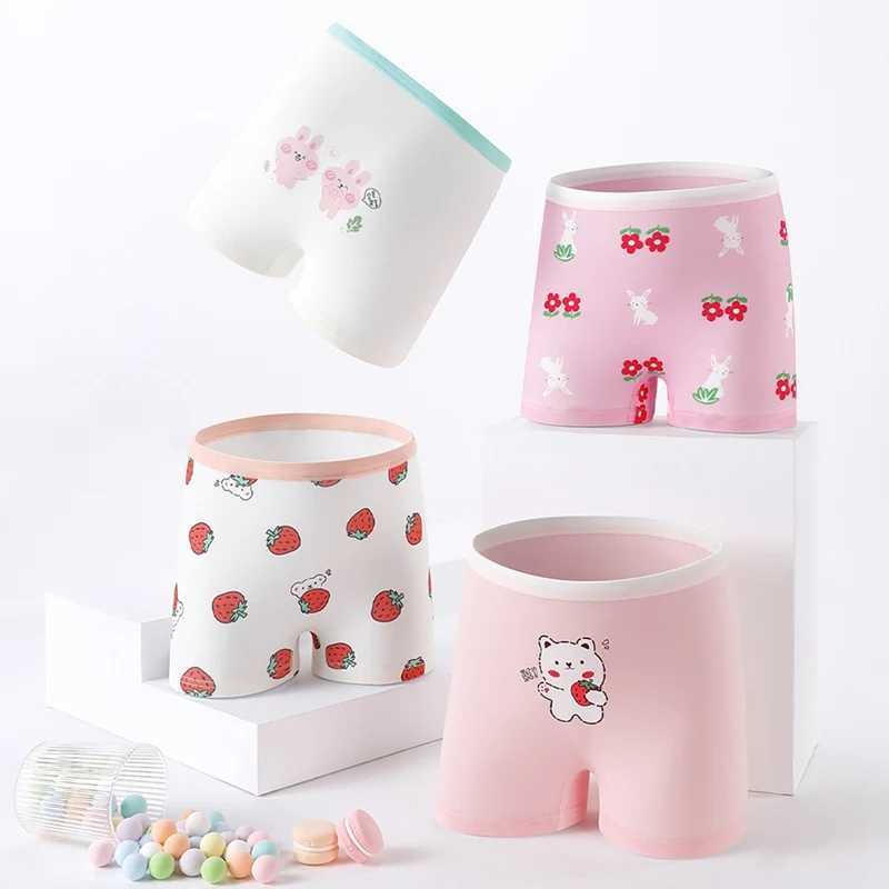 2 pieces/batch of childrens underwear cotton beautiful cartoon rabbit print childrens underwear girls children boxing breathableW240715