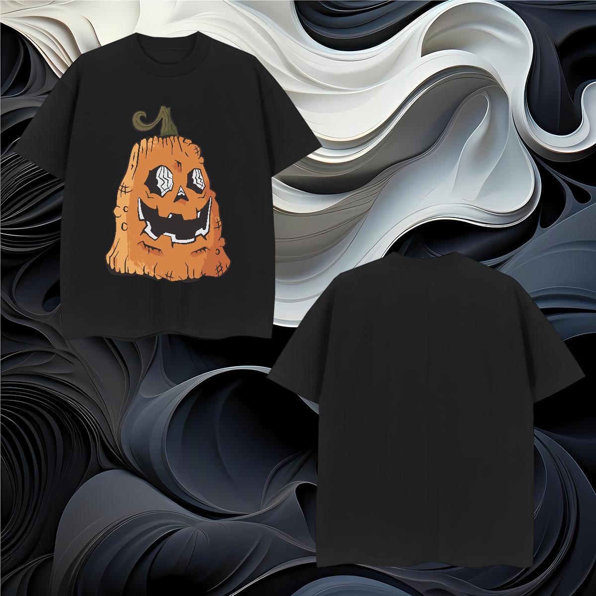 Fashion Designer T Shirts Men 230g Pure Cotton pumpkin High Street Hip Hop Clothes Short Sleeve Soft Classic Men Clothes T-Shirt Graphic