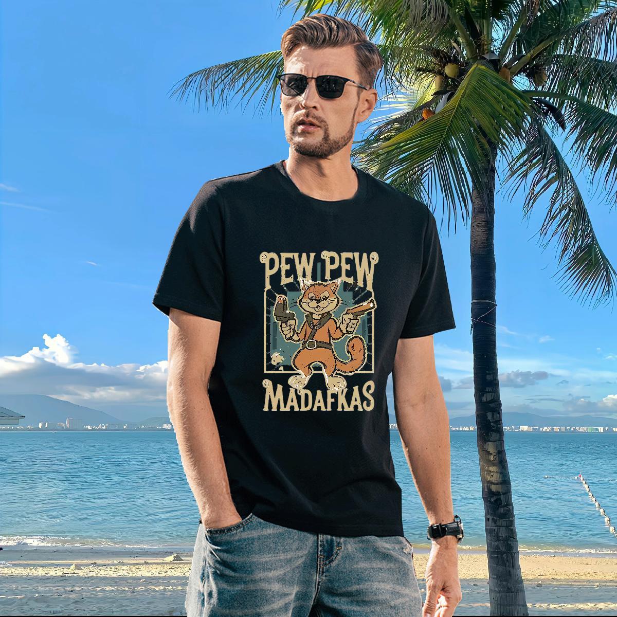 2024 DIY T Shirts Men 230g Pure Cotton squirrel Daily Outfit Tops Shirt O-Neck Short Sleeve Comfortable Men Tshirts Custom Cartoon