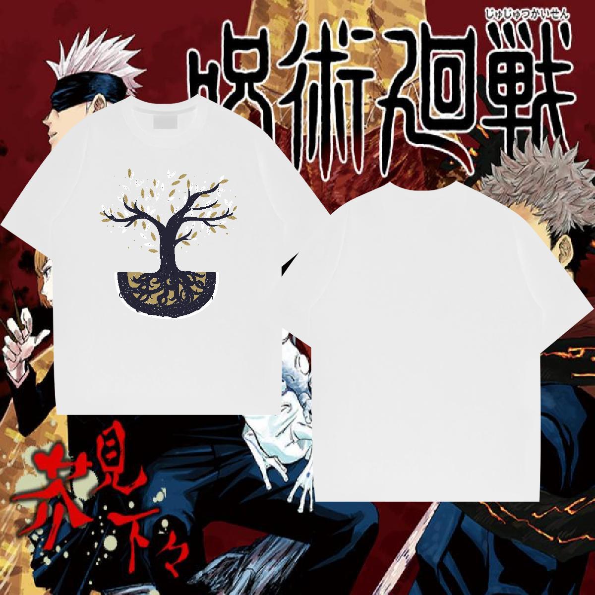 Designer Fashion T-Shirts for Men 230g 100% Cotton tree Sports Casual Clothes Round Neck Short Sleeve Loose Men Tees Anime