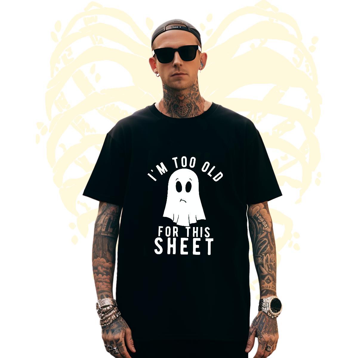 Free Shipping Men Tshirts 230g Cotton halloween Man T Shirts Hip Hop Street Short Sleeve O-Neck Plus Size Cartoon 2024 DIY Tees Shirts