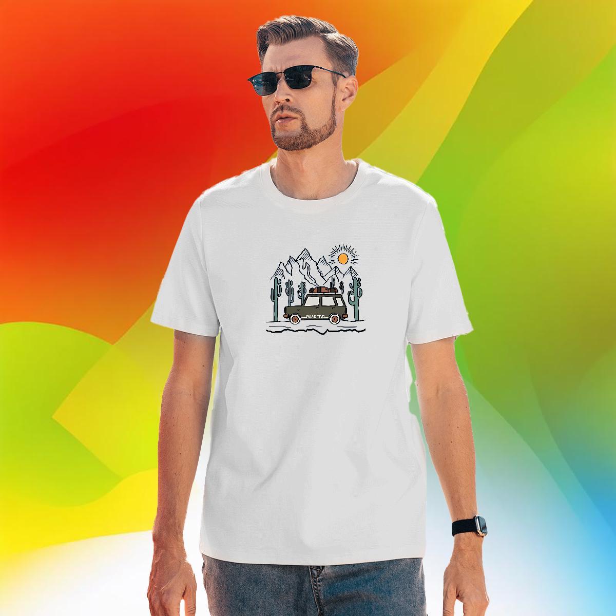 Comfortable Men Tshirts 230g Cotton Street car DIY Printed Breathable Fashion New Men T Shirts Tees Shirts