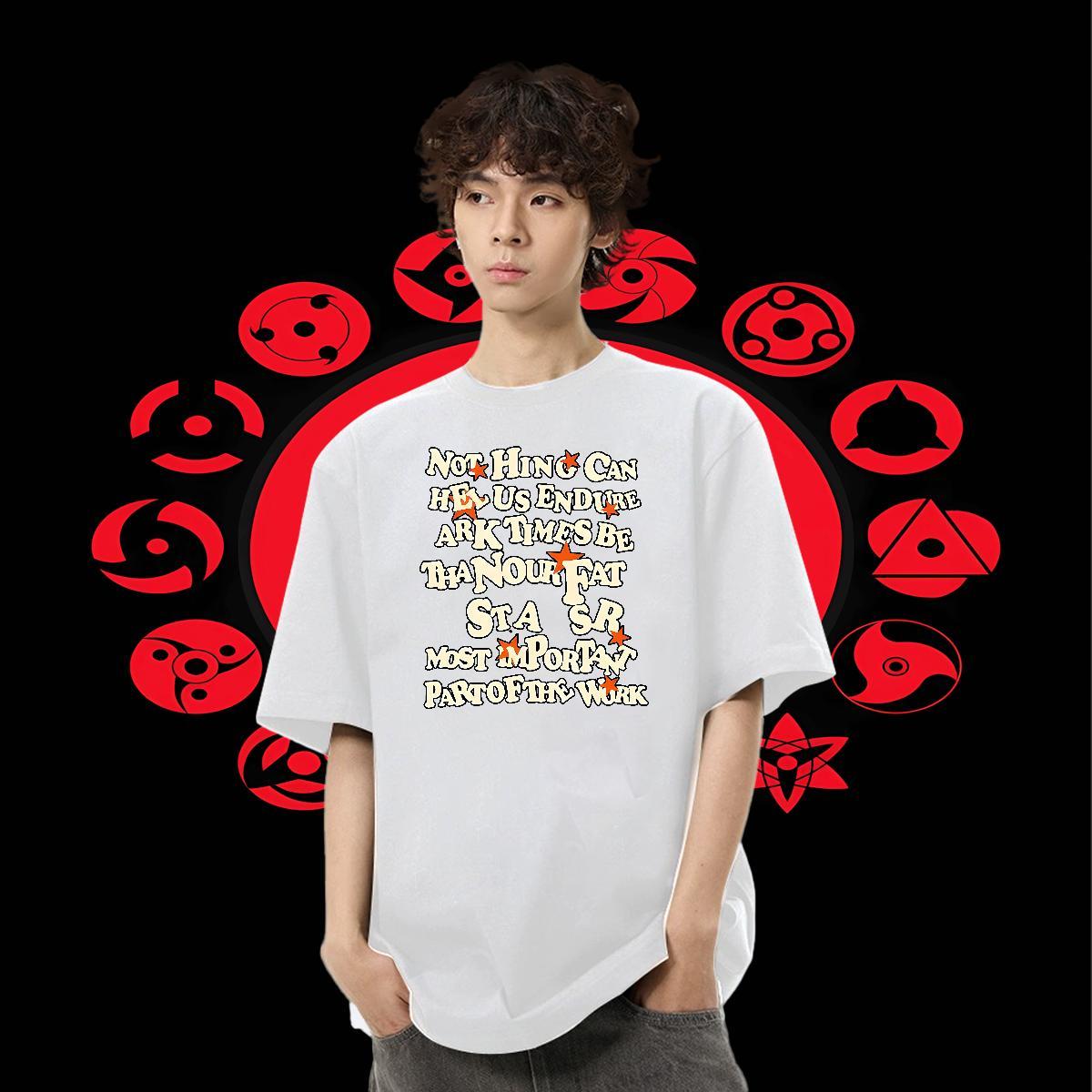 Free Shipping Mens Tshirts 100% Cotton 230g Casual Daily Wear letter Cartoon Print Breathable Short Sleeve Customized T shirt Clothings