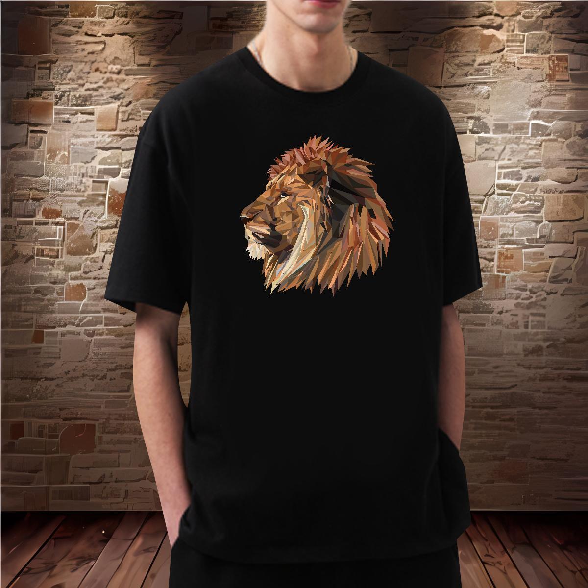 T-Shirts for Men 100% Cotton 230g lion High Street Hip Hop Breathable Soft Custom Printed Couples T Shirts Casual New High Quality Top Tees