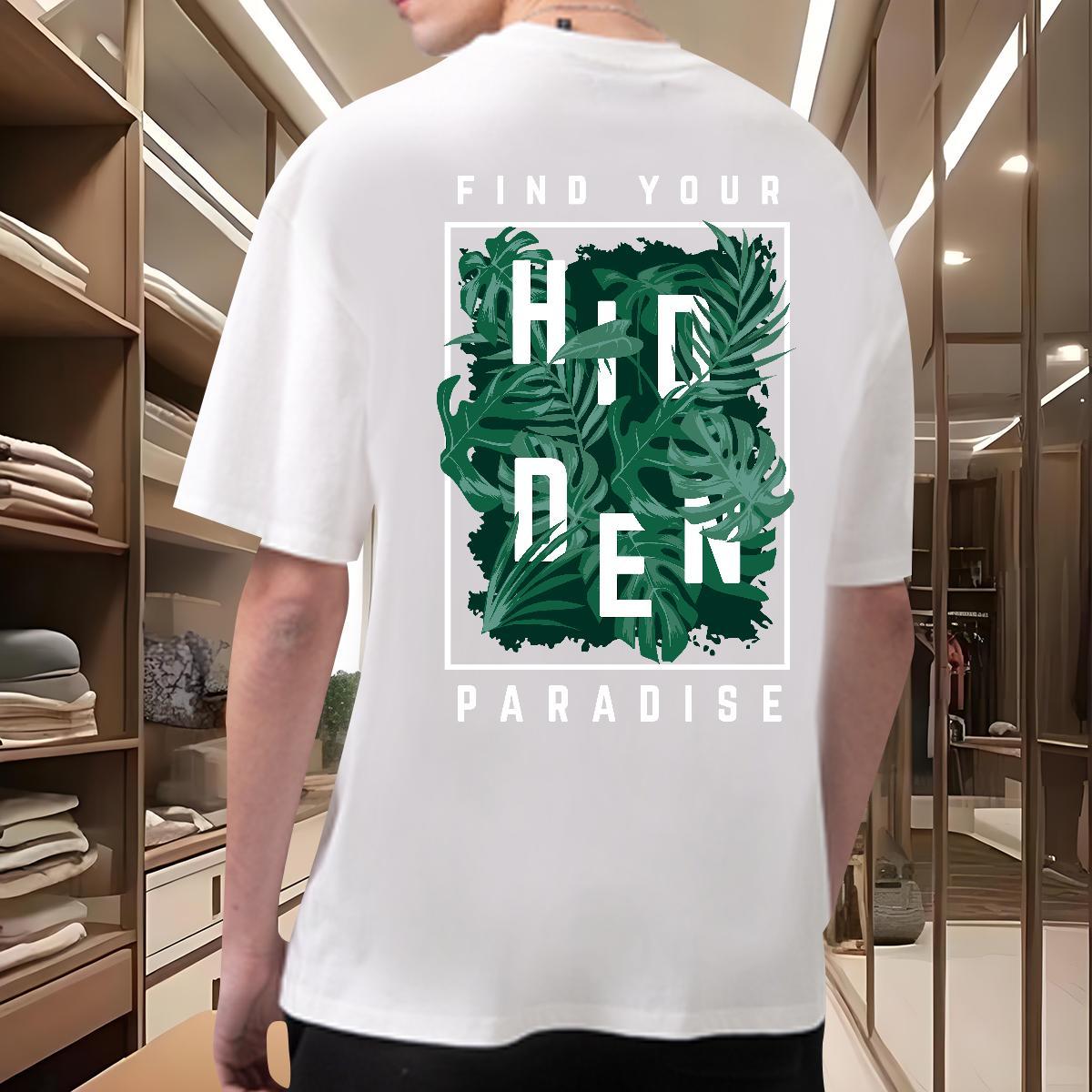 DIY Mens T Shirts 100% Cotton 230g tree Street wear Hip Hop Tops Tees Breathable Crew Neck Loose Tshirt for Man Woman White Plus Size