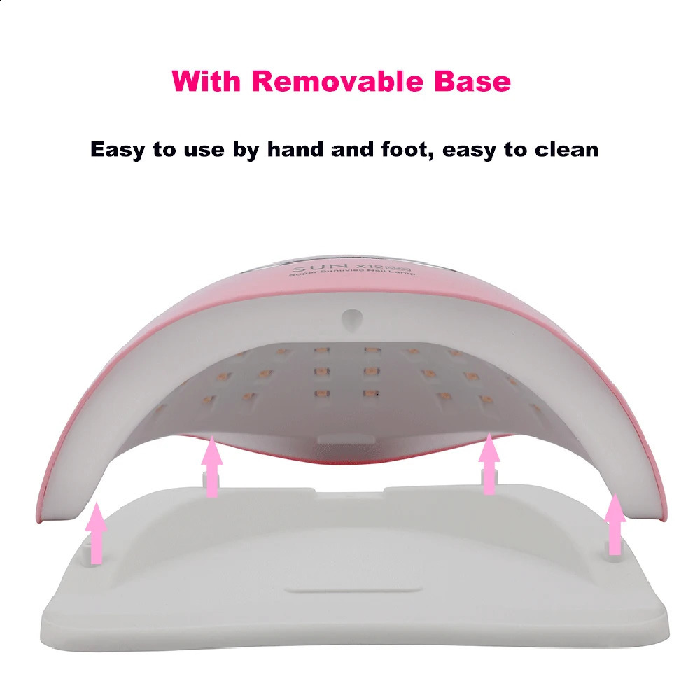 SUNX12 Max 280W Nail Lamp Pink Nail Dryer For Manicure 66 Leds UV Light Quick Cure Autosense Nail Lamps With Base 240729