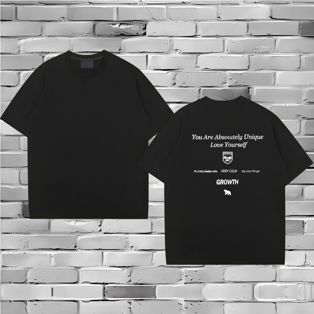 Fashion Mens T Shirts letter Polos 230g 100% Cotton Summer Casual Wholesale Custom Printed Pure Cotton Men Tees