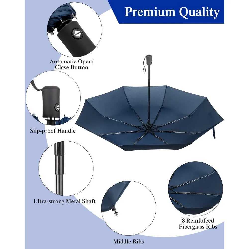 10 Pack Rain Umbrellas Bulk Automatic Open Close Collapsible Umbrella for Men WomenXJ240806