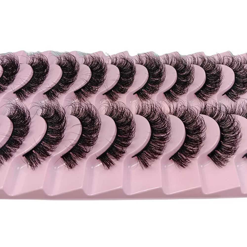 10 pairs of Russian striped eyelashes artificial mink fur fluffy 3D artificial mink fur fluffy eyelashes makeup fluffy eyelashes thick eyelashes W2408