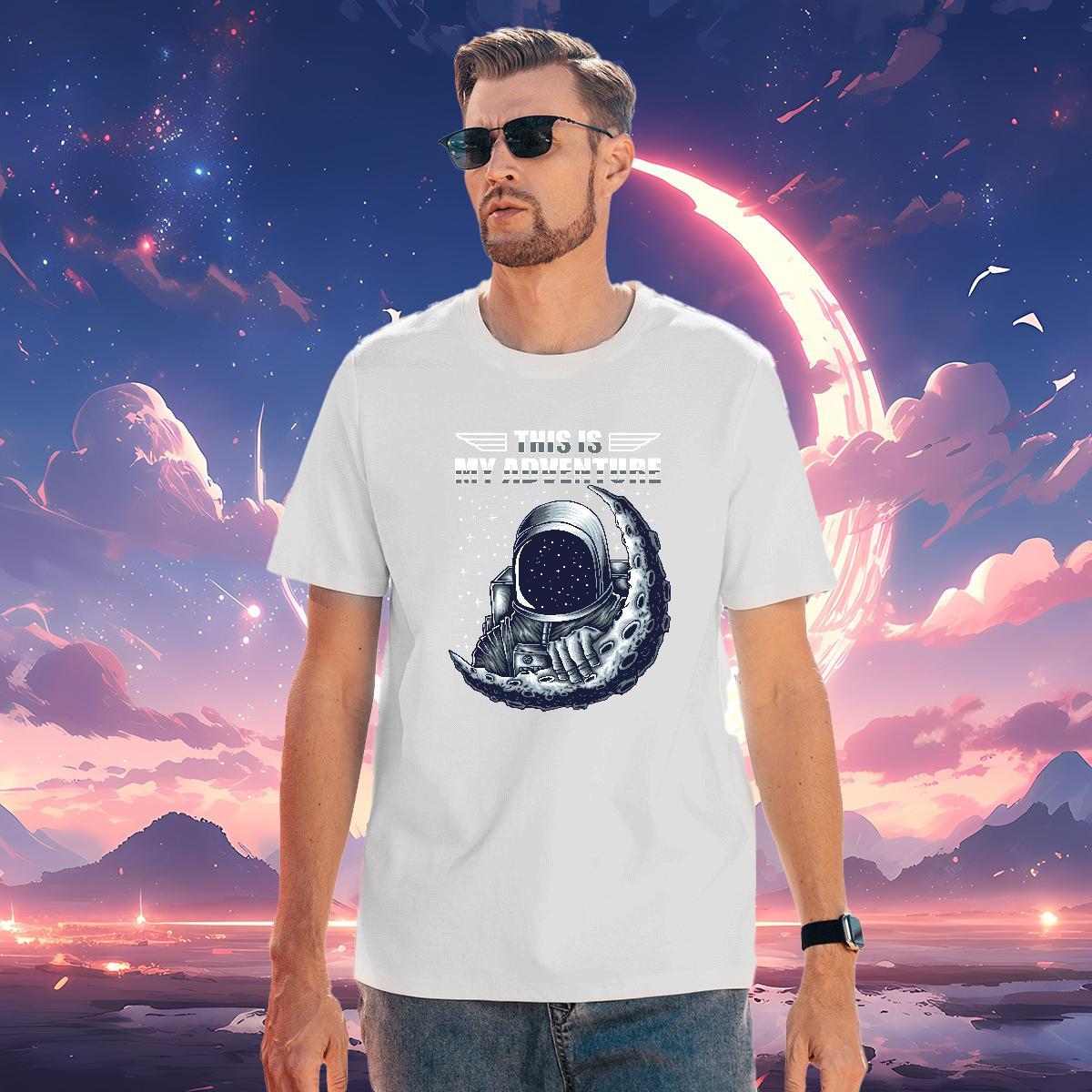T-Shirts 100% Cotton 230g outer space Sport Crew Neck Oversized 4XL Mens Tshirts Wholesale Free Shipping Wear