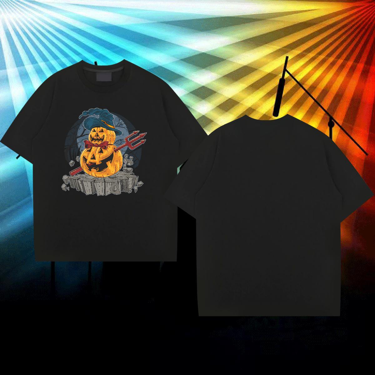 New Designer Mens T Shirts 100% Cotton 230g pumpkin Home Outdoor Tops Breathable Crew Neck Soft Mens Tshirts Custom Cartoon