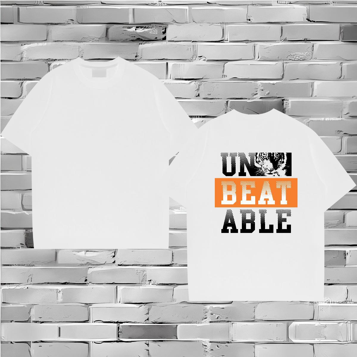 DIY Customized Man T Shirts 230g 100% Cotton Spring Summer Tees Breathable Crew Neck Loose Fit Couples T Shirts White Plus Size