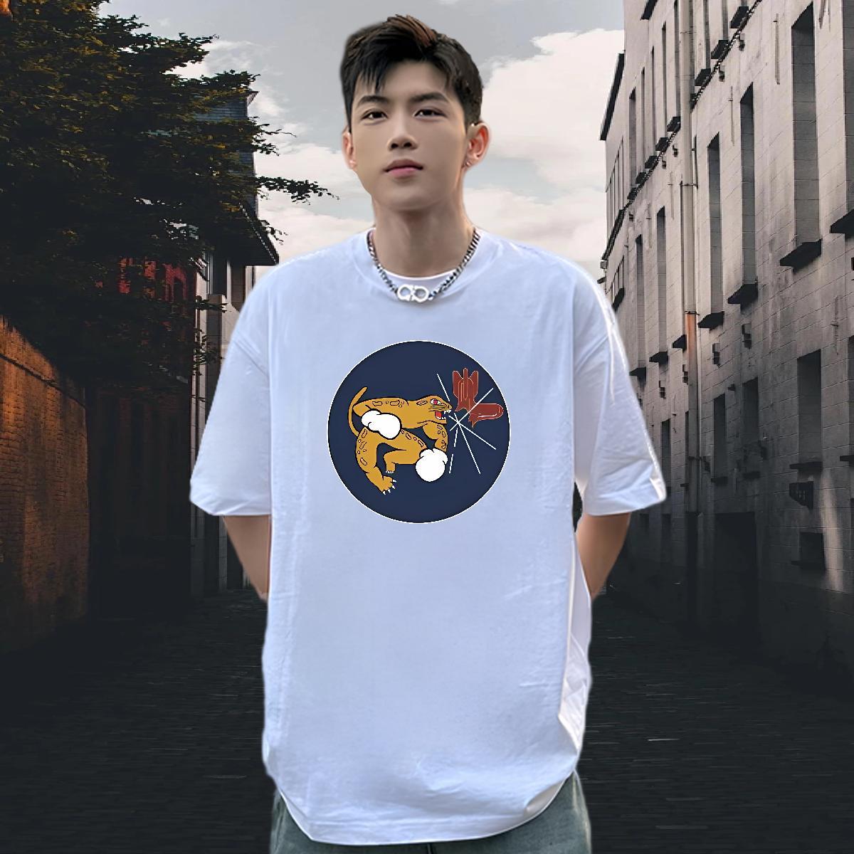 Classic T Shirts Men 230g Cotton ferocity Daily Outfit Tee Shirt Breathable Short Sleeve Free Shipping Mens Tshirts Custom Print Oversized