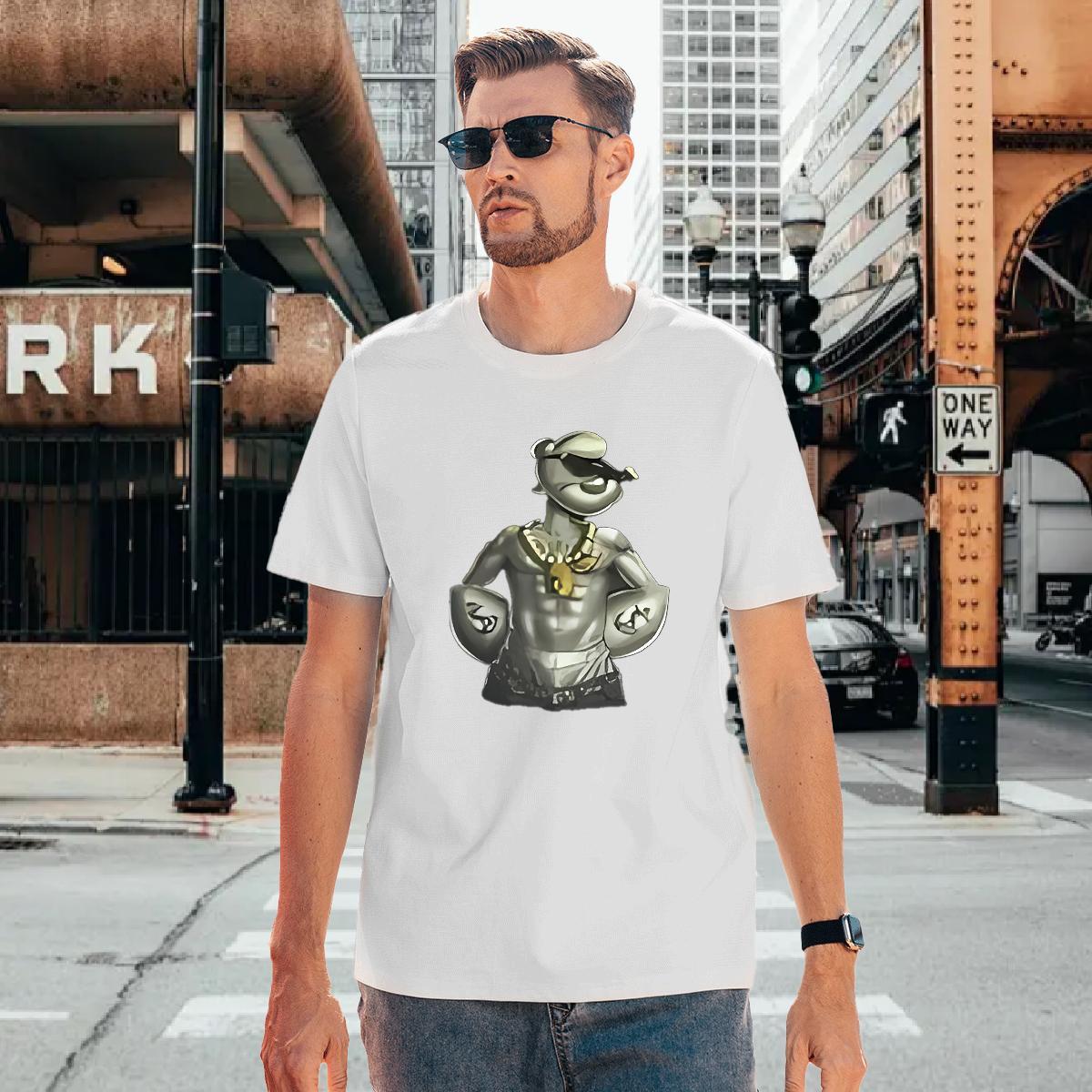 Men T Shirts 100% Cotton 230g Animated characters Outdoor Breathable Short Sleeve Asian Size Couples T Shirts Customized Popular Wear