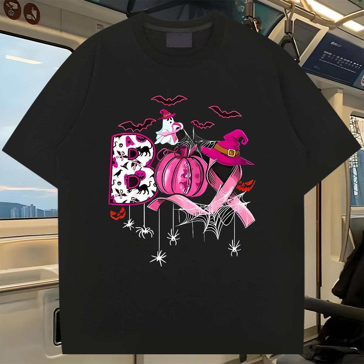 New Arrival T Shirts Men 100% Cotton 230g halloween Anime Printing Street Tops Shirt Crew Neck Breathable Loose Fit Men Tshirts Plus Size Custom
