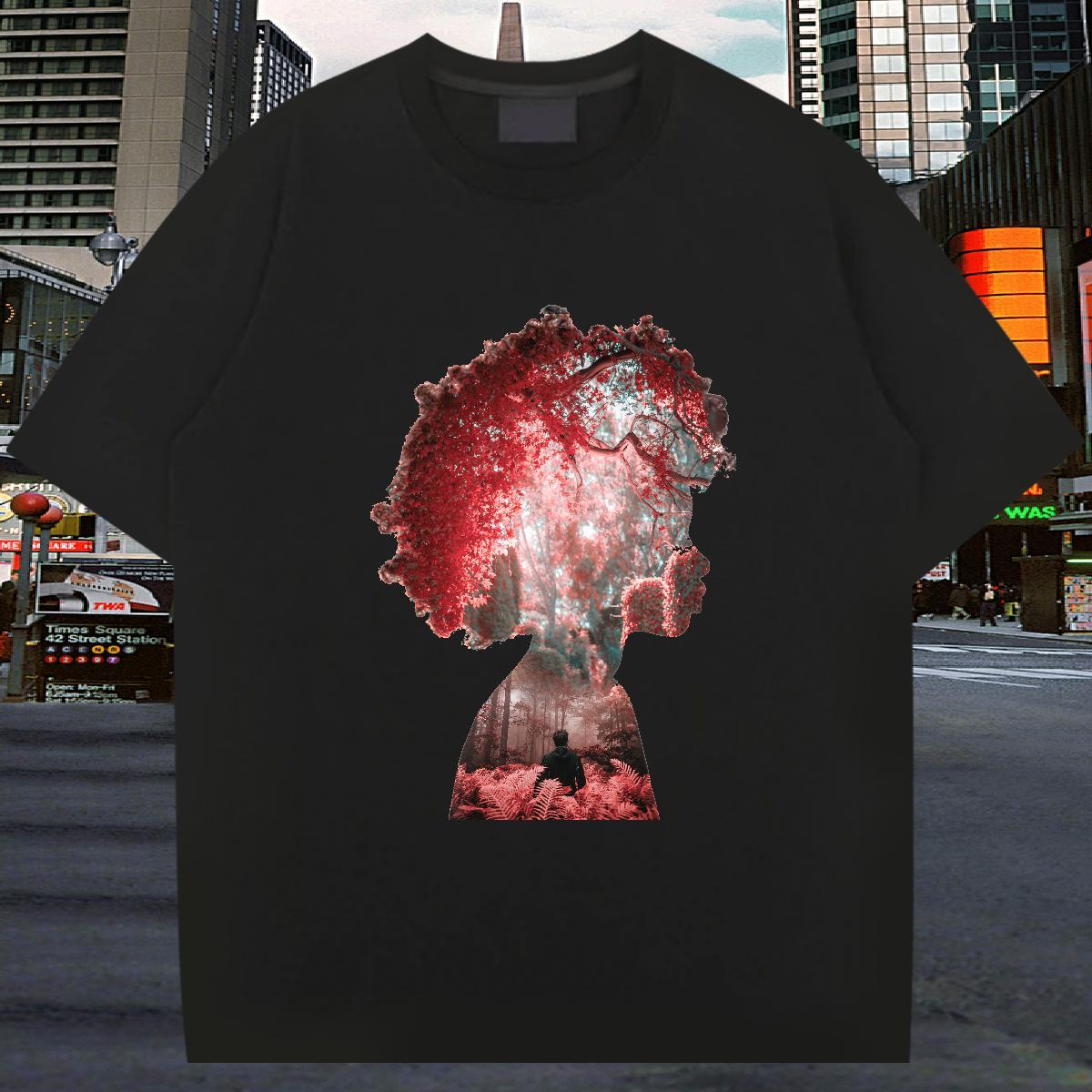 Mens T Shirts 100% Cotton 230g painting Anime Printing Street Breathable Short Sleeve Skull Tshirts Custom Wholesale Clothings