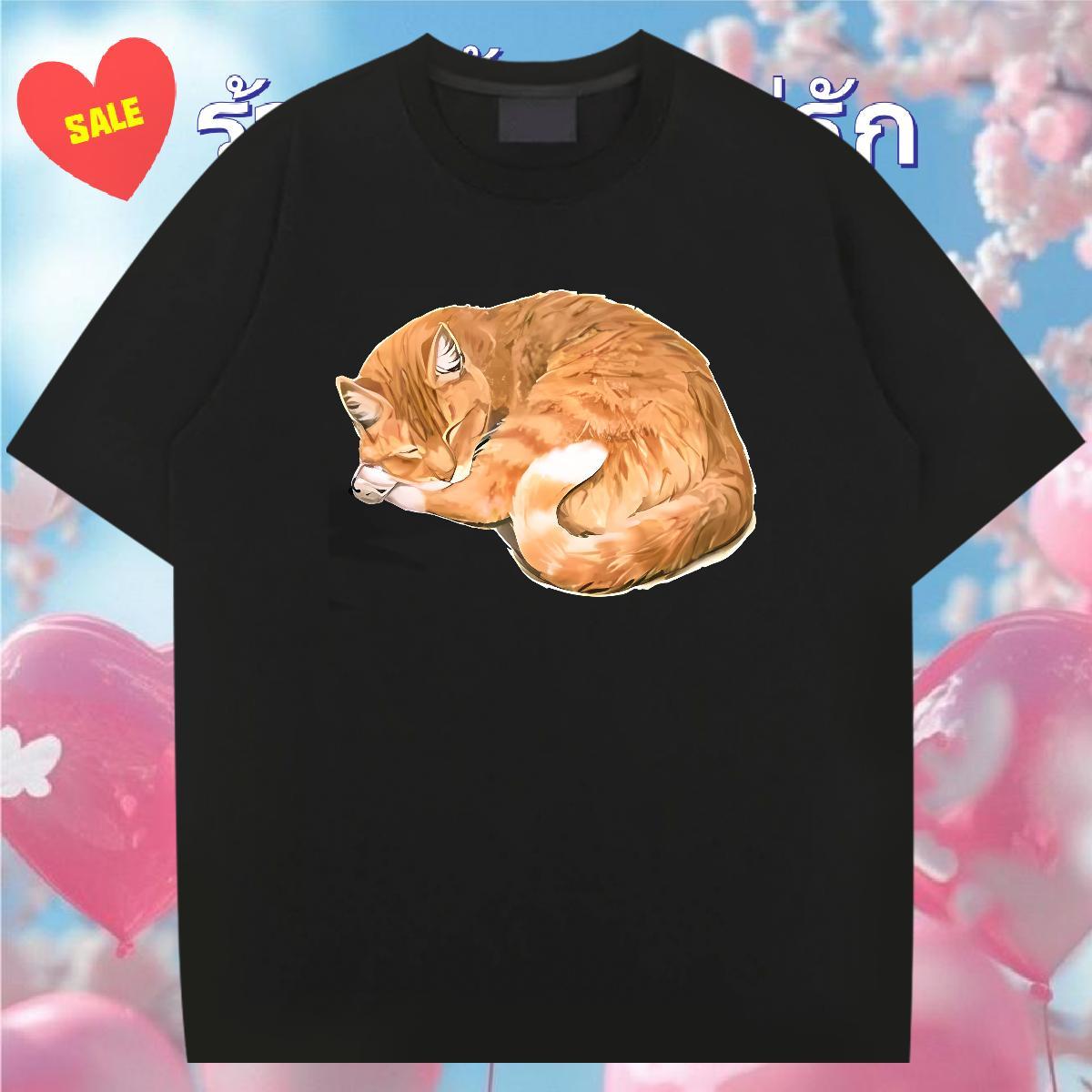 Casual New T-Shirts for Men 230g Cotton cat Hip Hop Wear Crew Neck Classic Men Clothes T-Shirt Custom Anime