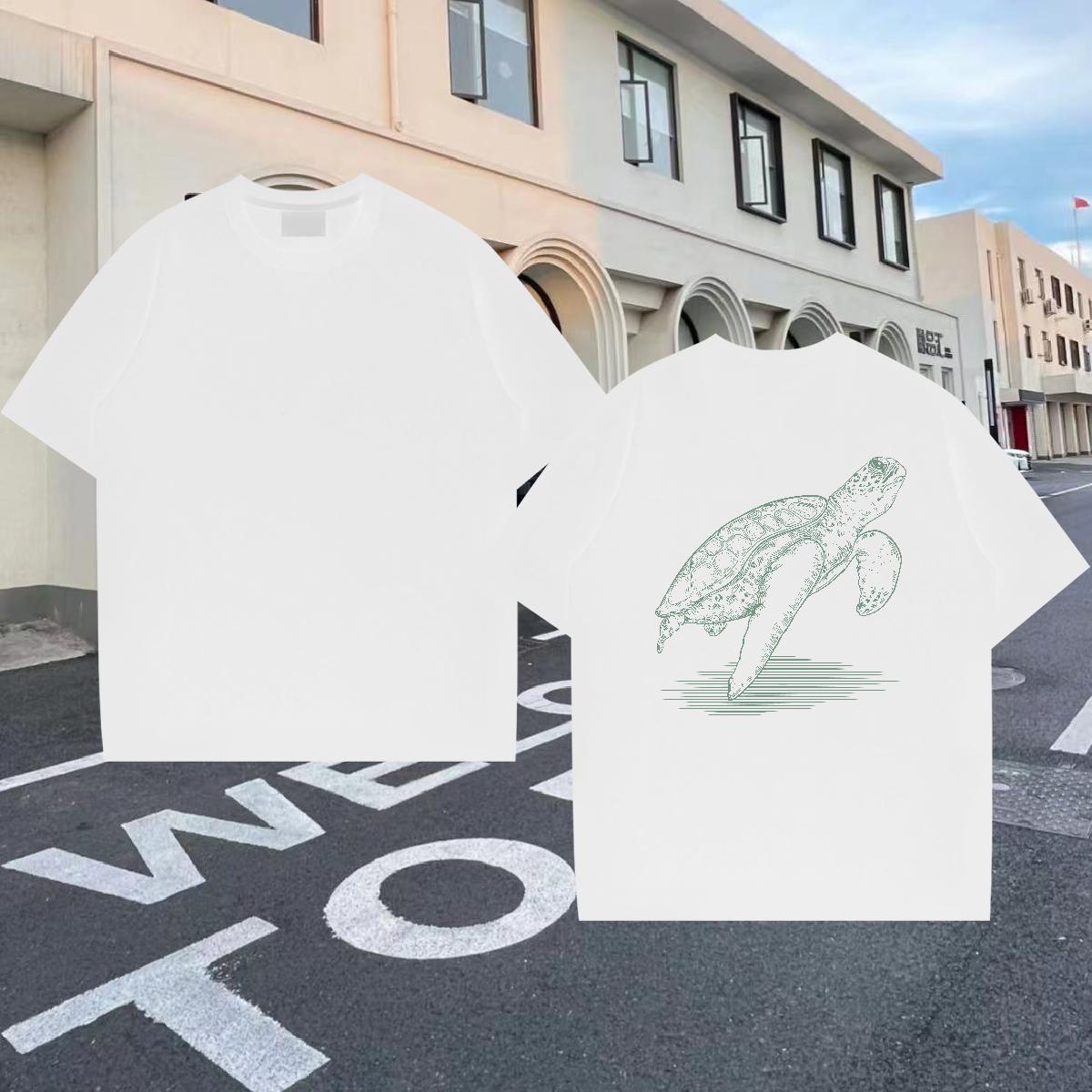 Fashion Design Mens T Shirts 230g Cotton tortoise Street Wear Tee Shirt Breathable Short Sleeve Wholesale Men Tops Tees Customized