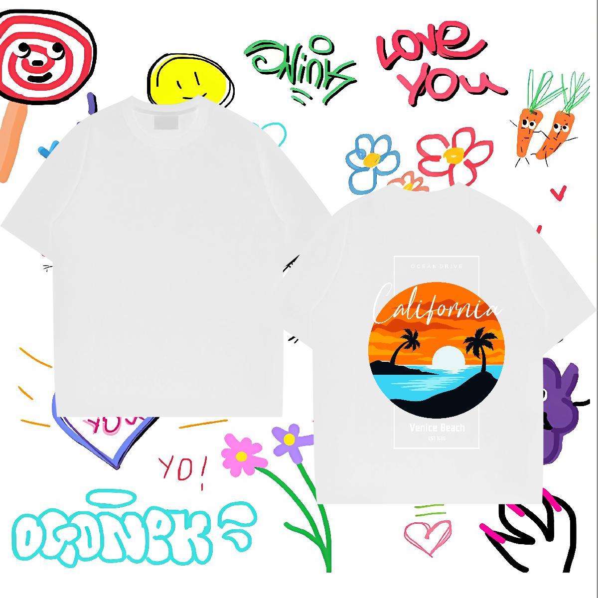 Designer T shirt 100% Cotton 230g sea Home Outdoor Tees Short Sleeve Soft Cool Tshirt for Man Woman Graphic