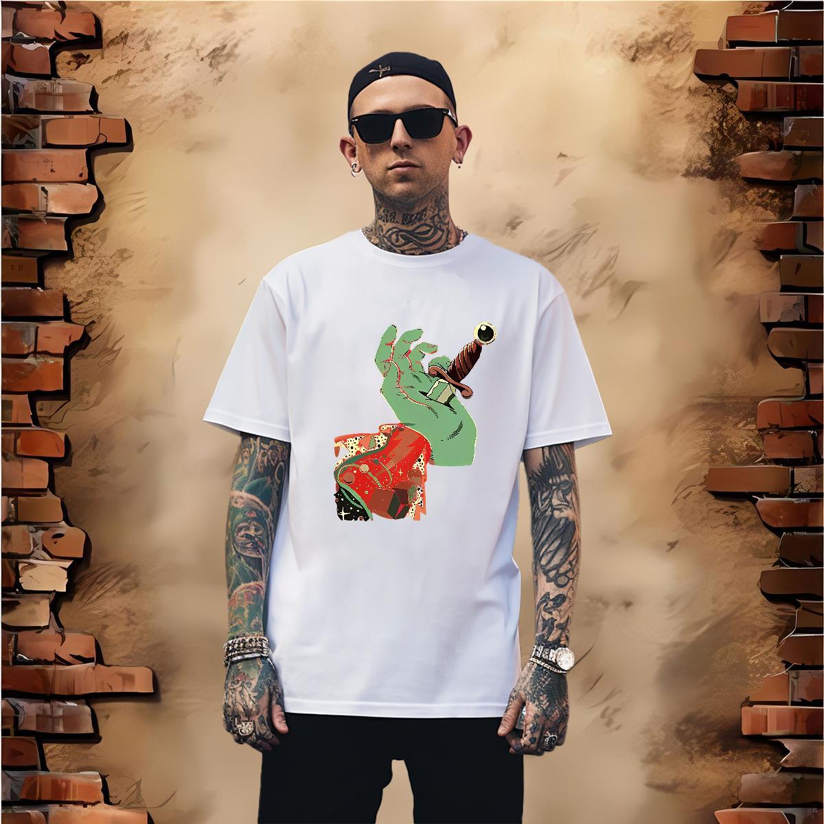 Mens T Shirts 230g Pure Cotton hand Daily Wear O Neck Short Sleeves Oversized Men Clothes T-Shirt New Comfortable Top Tees