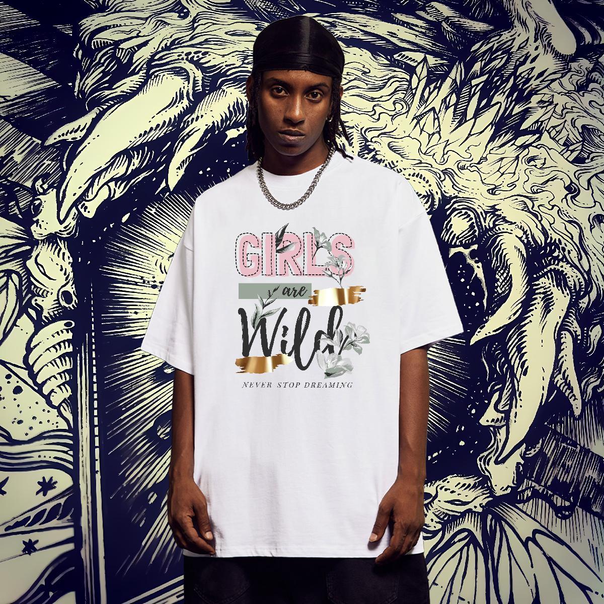 Loose Men Clothes T-Shirt 230g Pure Cotton Beach letter Black Oversized Breathable Short Sleeve 2024 DIY Men T Shirts Clothings