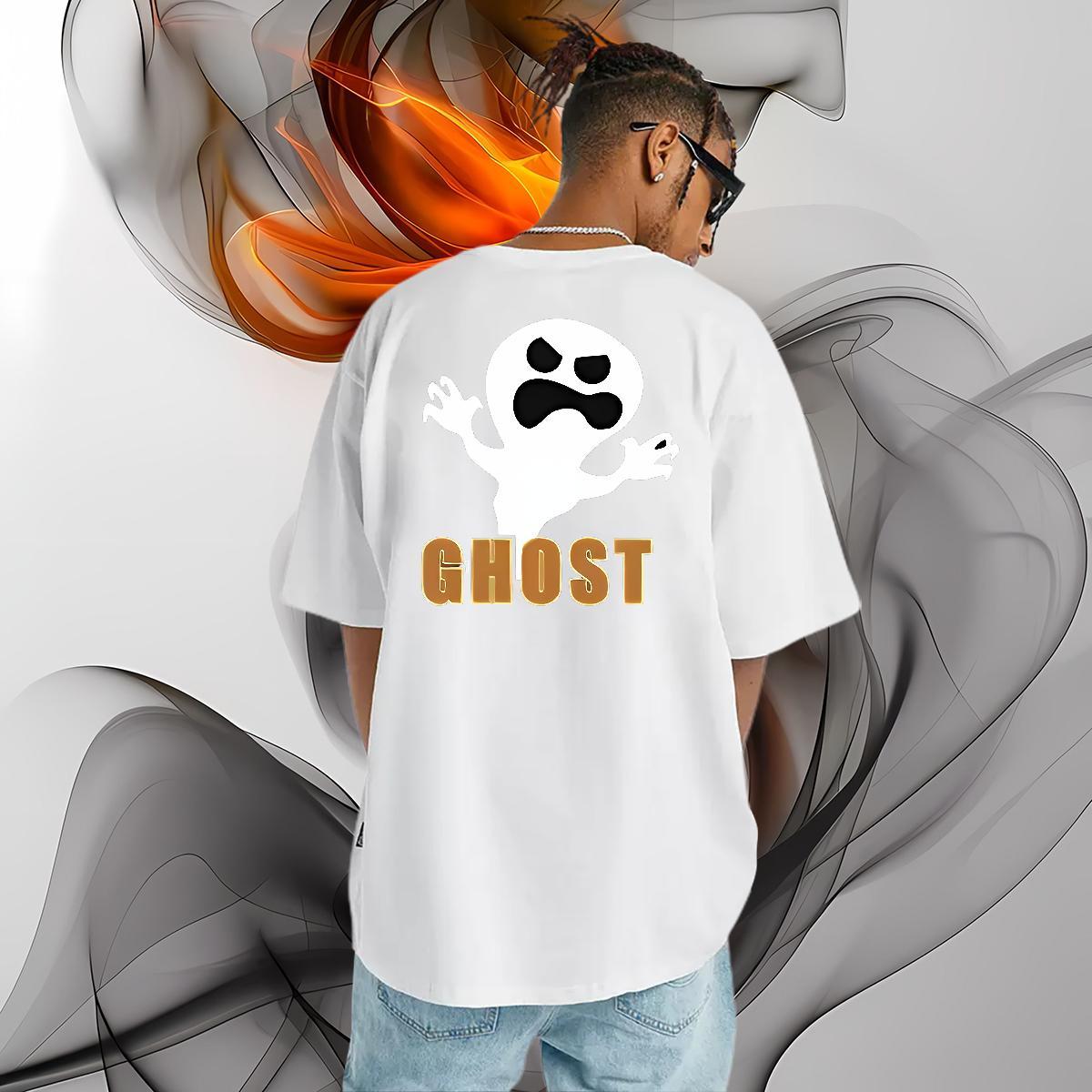 2024 Men T Shirts 230g 100% Cotton halloween Anime Printing Street Clothings Short Sleeve O-Neck Unisex Men Tshirts DIY Logo Oversized